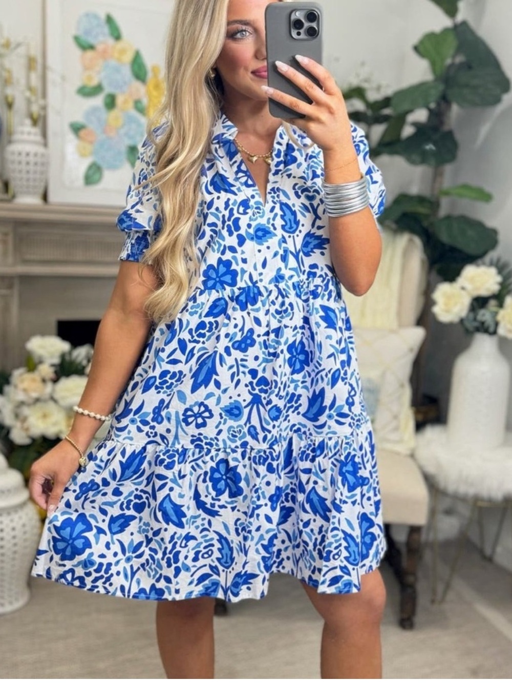 NEW THML Floral Tiered Mini Dress